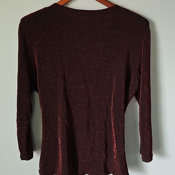 Vintage Dress Barn Shimmery Wrap Blouse Size Large - Picture 3 of 4